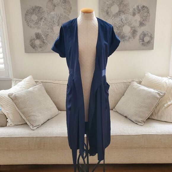 J. Crew Pocket Front Wrap Dress - size Small in Navy Blue - Picture 12 of 14
